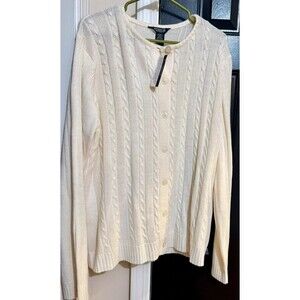 Vintage Moka Sport Cream Cable Knit Cardigan Sweater - NWT 1X
